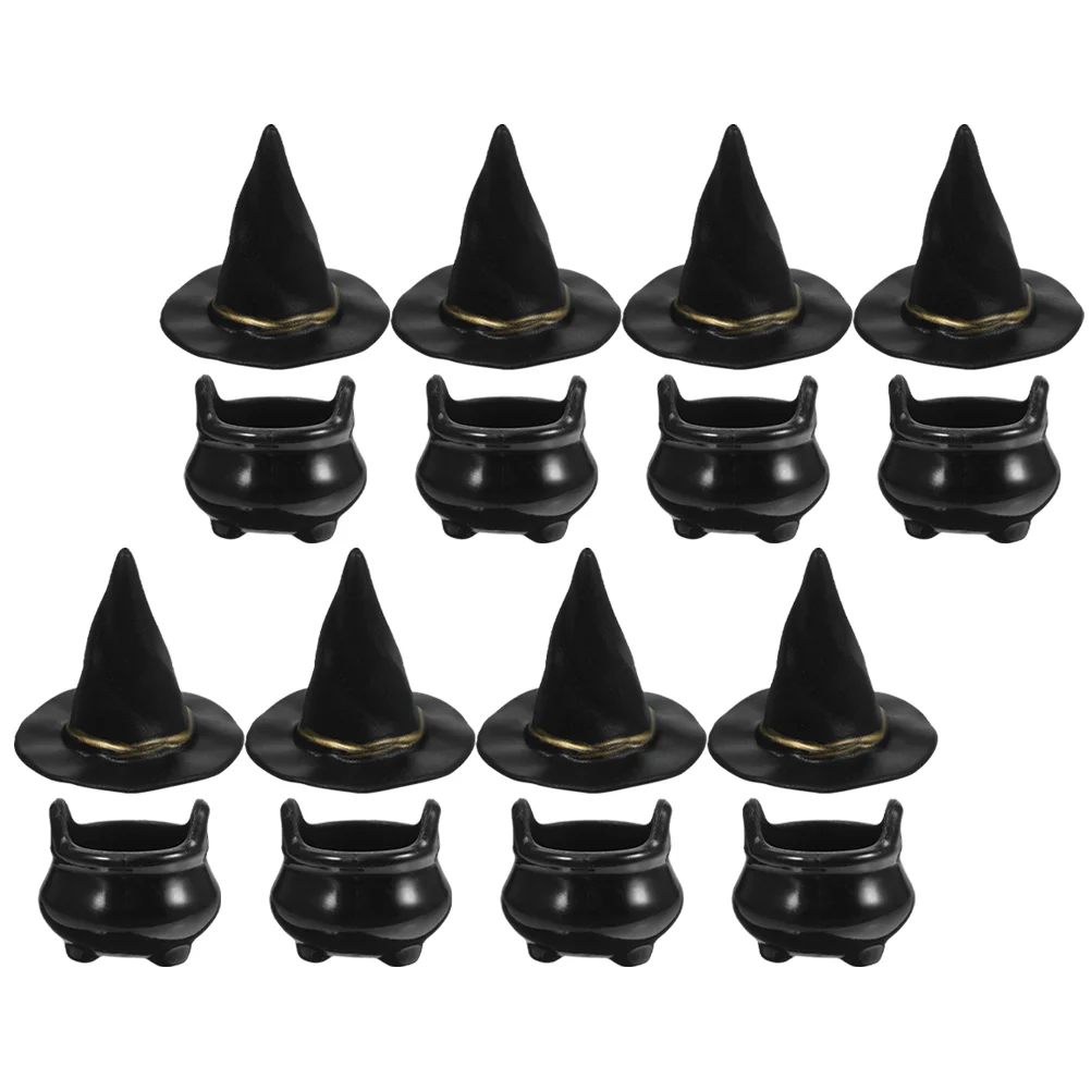 

10/24Pcs Miniature Witch Cauldron Mini Cauldron Model Halloween Mini Kettles Witch Boiler Can DIY Ghost Festival Little Toy