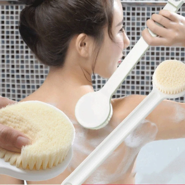 1pc Back Body Bath Shower Cleaning Brushes Bath Brush Long Handle  Exfoliating Scrub Skin Massager Exfoliation Bathroom Brush - AliExpress