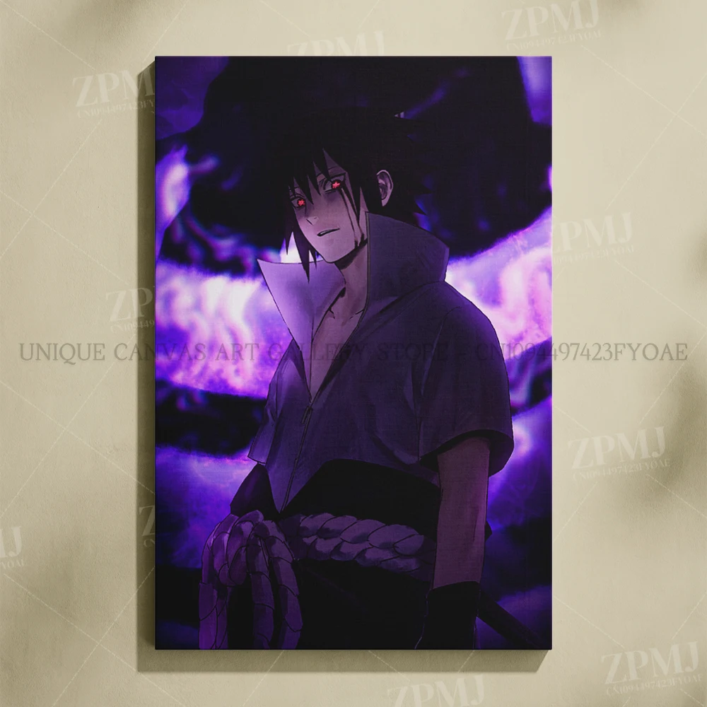 Anime Wall Art: Uchiha Madara Canvas Painting - Japanese Style Home Decor