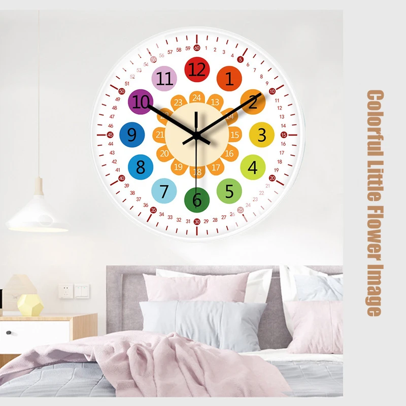 Small Digital 3d Cute Wall Clock Living Room Modern Children Round Wall Watch Noiseless Bedroom Horloge Murale Home Decoration wall clock 3d wall clock led digital clock