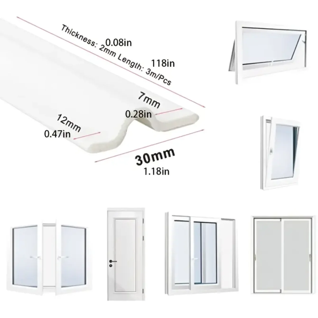 Universal Self-Adhesive Weatherproof Seal Strip