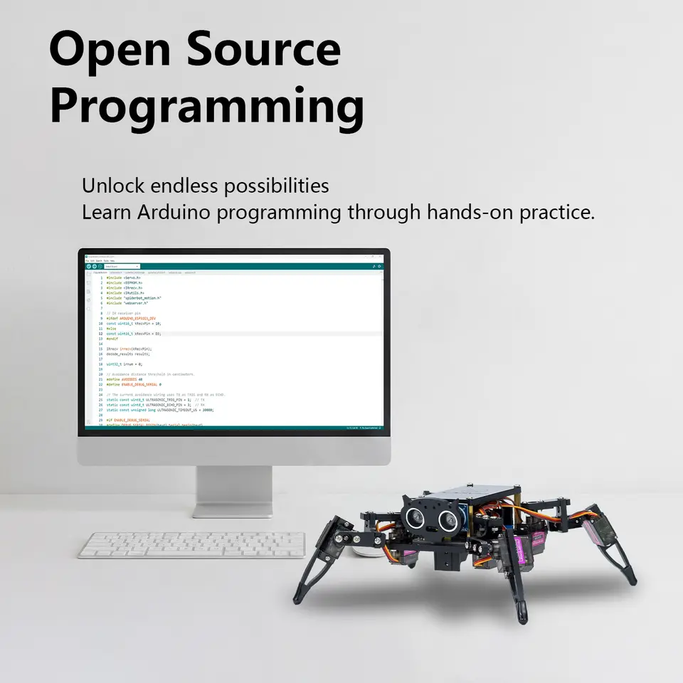 LAFVIN Quadruped Bionic Spider Robot Kit with ESP8266 Controller,4-Legged Programmable Bionic Crawling Robot Kit image 3