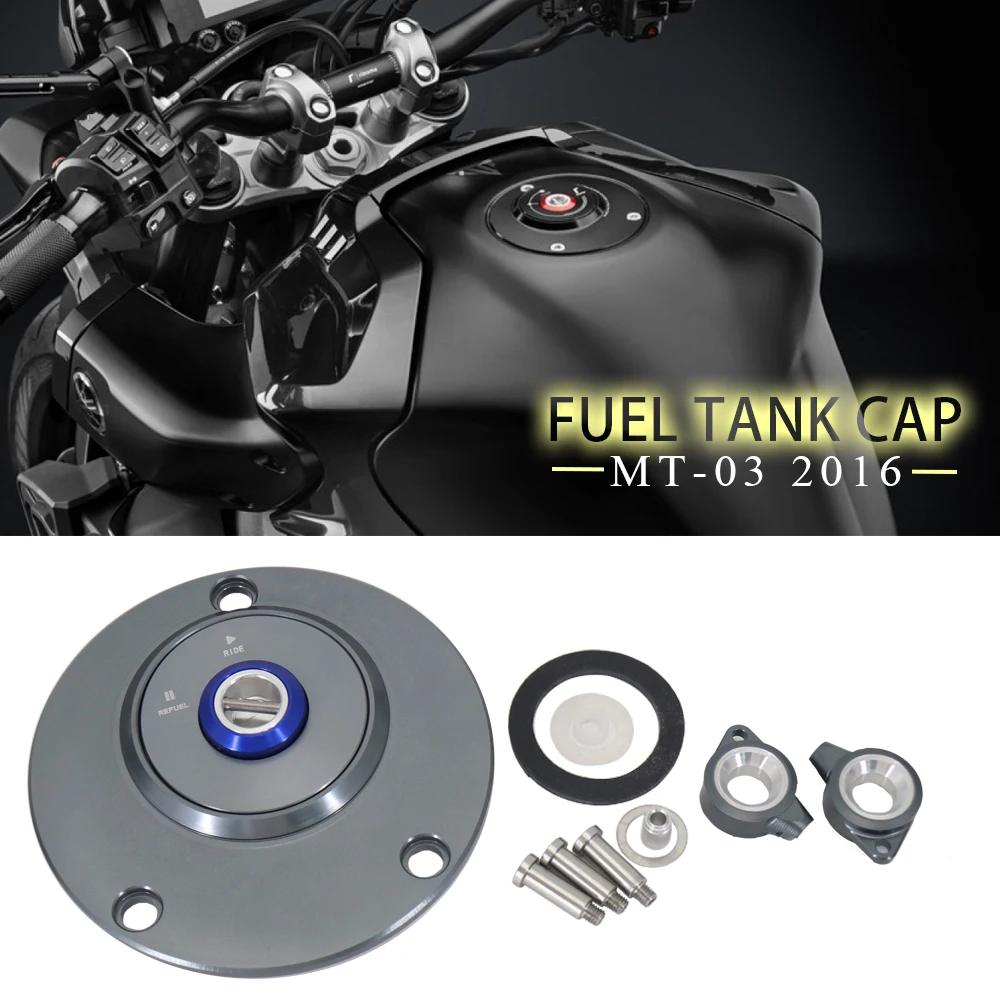 

New CNC Fuel Tank Cap Cover For Yamaha MT-03 MT03 MT 03 mt03 2016 Gas Oil Cover Silver Black Titanium