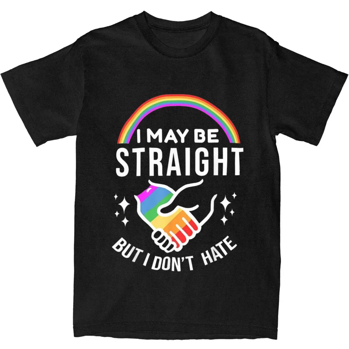 

I May Be Straight But I Do Not Hate LGBT T-Shirt rainbow Hipster T Shirts Vintage Tshirt Summer Pure Cotton O Neck Clothing