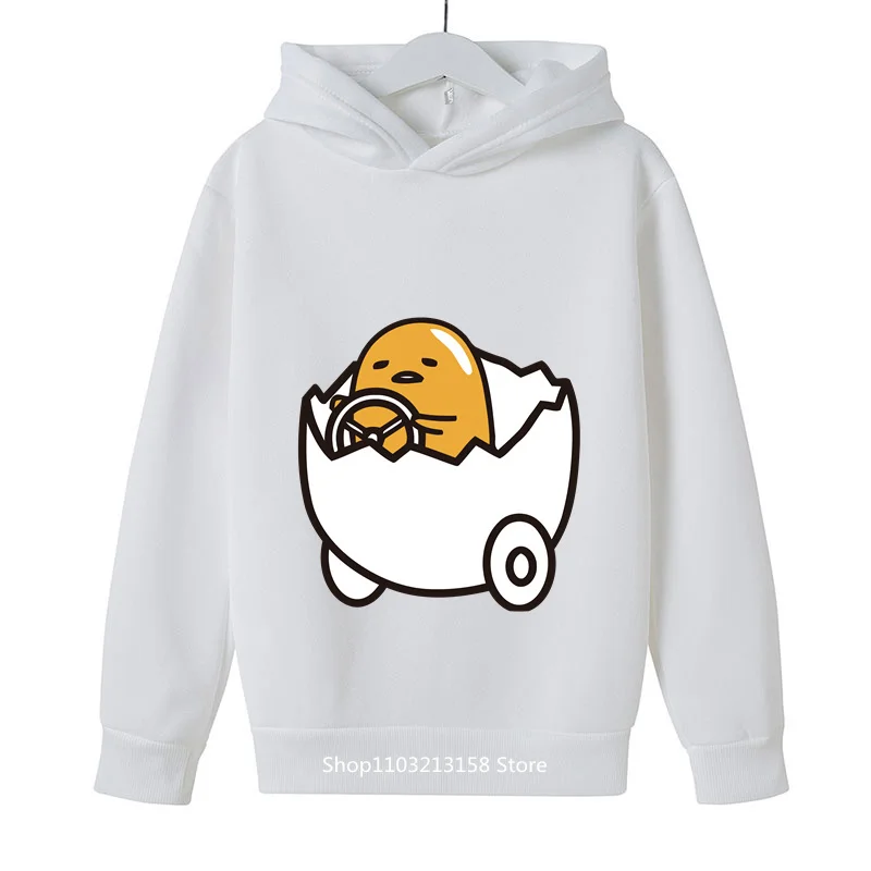 

2024 New Spring and Autumn Gudetama cartoon casual hoodie kids clothing girl student pullover outdoor youth sports