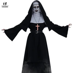 ROLECOS The Nun Cosplay Costume Horror Films Cosplay Cross Ghost Halloween Costume The Conjuring Black Women Halloween Costume