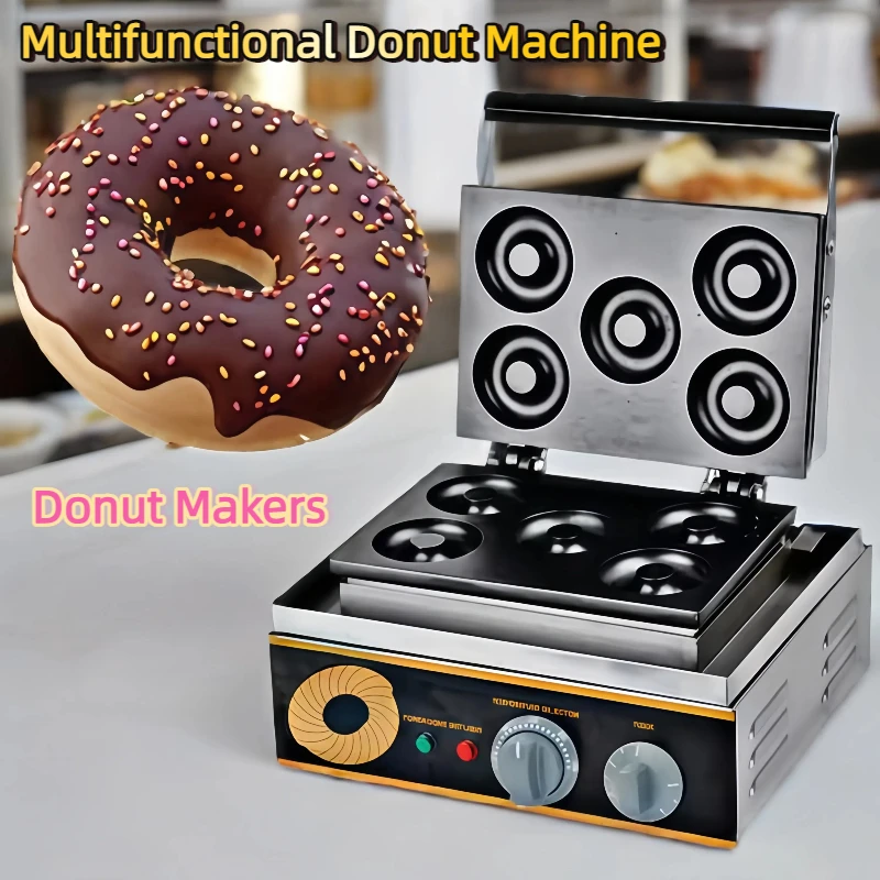 Donut-Maker Multifunktionale Donut-Maschine Succebuy 5-Loch Elektrischer Donut-Maker Kommerzielle Doughnut-Maschine Antihaftbeschichtet 1550W Sa806Db272C2B429Dbc1Dded7C06D8175N