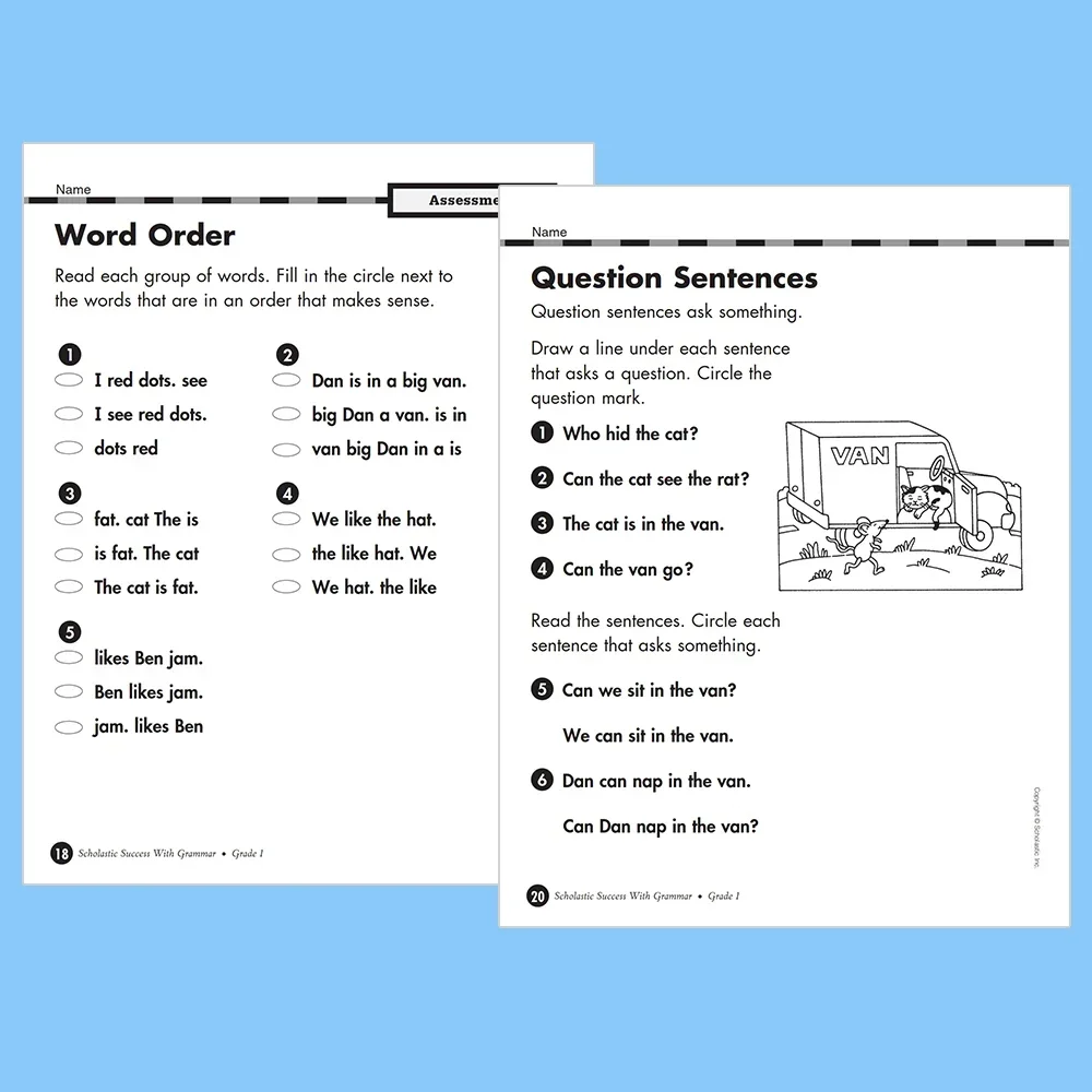5 books/set Scholastic success with grammar Grade1-5 Improve skills Workbook Learning English 5