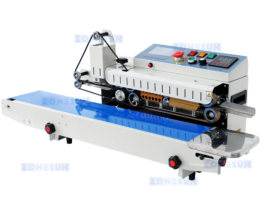 ZONESUN ZS-PM1800 Automatic Continuous Plastic Packet Aluminum Foil sealing Machine With Code Printer