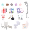 1:12 Cute Dollhouse Miniature Bathtub Bathroom Bath Shower Faucet Towel Model Furniture Decoration Accessories Toys 1