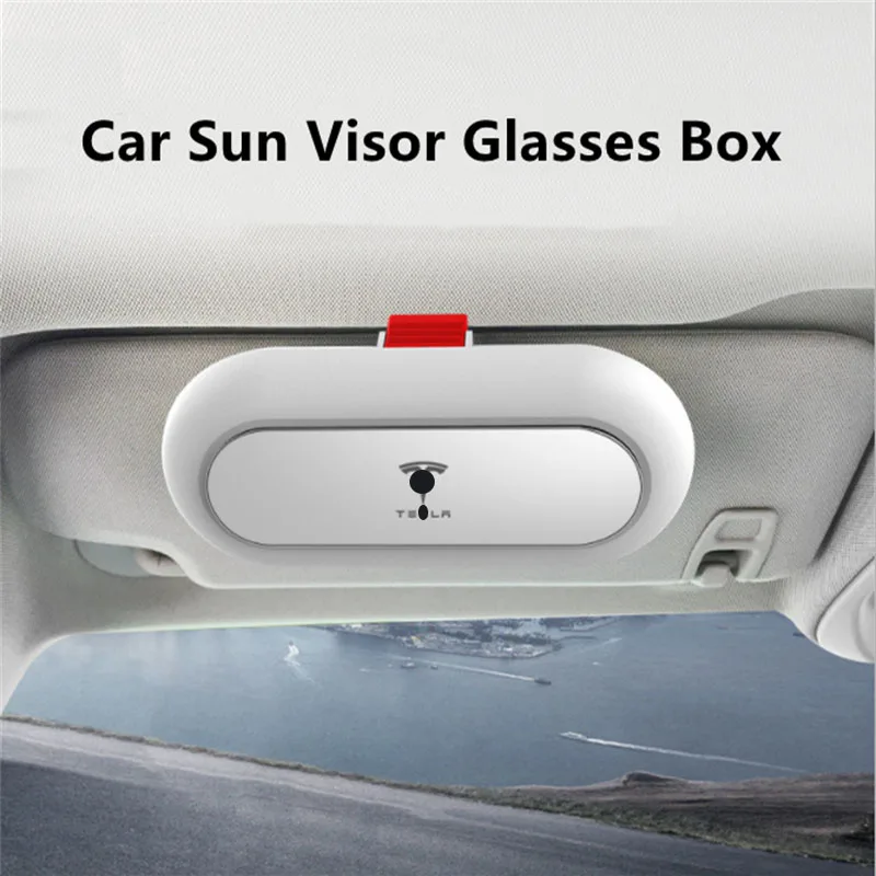 

Автомобильный футляр для солнцезащитных очков Tesla Model 3 Y, аксессуары для салона автомобиля, специальный держатель для хранения солнцезащитных очков, органайзер с зажимом
