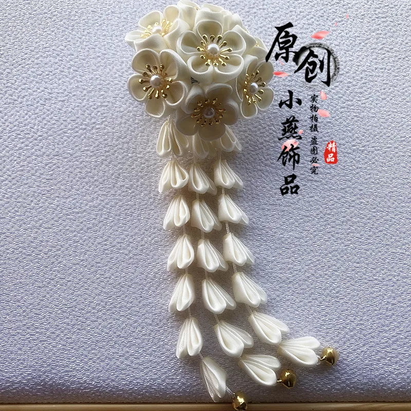 일본식 빈티지 수제 천 꽃 빗 헤어 클립 헤어 빗 액세서리 일본 옷 firkete/Horquilla
