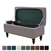 Elastic Storage Stool Cover Polar Fleece All-inclusive Ottoman Covers Rectangle Bedroom Dust Footstool Slipcovers Bench Case 1