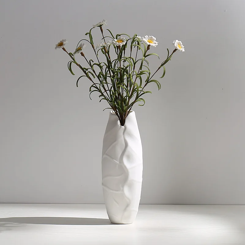 Modern Nordic Ceramic Vases, Living Room, Household Tabletop Decorations, Plain Burning Process, High Grade Vase