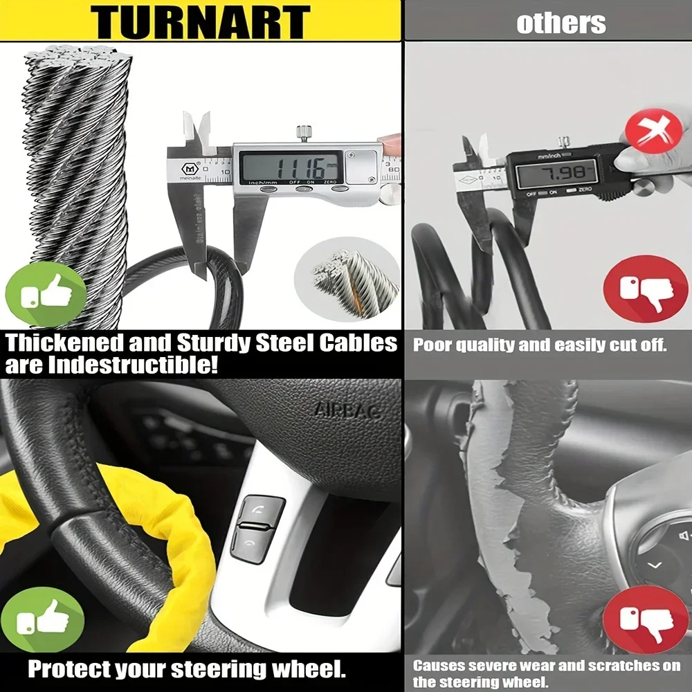 All-in-one Universal Anti-theft Device for Car Steering Wheel Safety Belt Buckle Steel Cable Steel Wire Rope