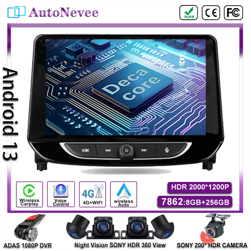Android 13 For Chevrolet Tracker 4 Multimedia Car Player Auto Radio Navigation GPS Stereo No 2din DVD BT