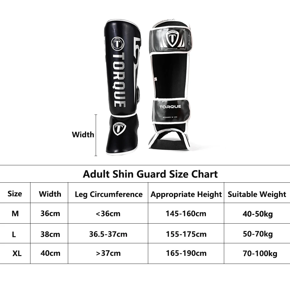 TORQUE Boxing Shin Guards Thicker Adult Protection Ankle Protectors Leggings Equipment Martial Arts Muay Thai Taekwondo