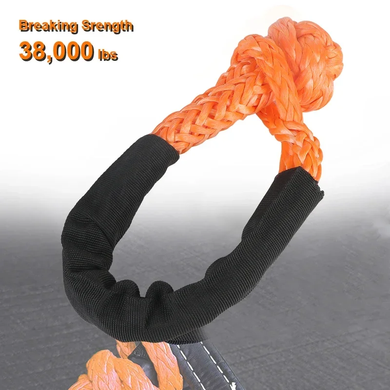 soft shackle Synthetic Fiber for Vehicle Recovery Off Road Towing Ropes Car Trailer Pull Rope 38000 Lbs