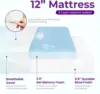 12 Inch King Cooling Gel Memory Foam Mattress Medium Firm for Cool Sleep Pressure Relieving CertiPUR-US Certified 3