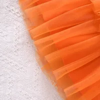 Robe Orange sans manches pour tout-petits, col Blazer avec manches flottantes + jupe en maille Double couche, ludique et El, nouvelle collection printemps et été 5