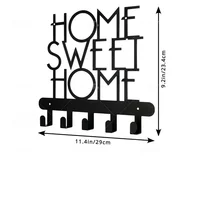Crochet Key Holder for Wall, Home Sweet Home Sign 5 Hooks, Decorative Key Organizer Coat Rack Wall Mount Towel Rack Wall 2