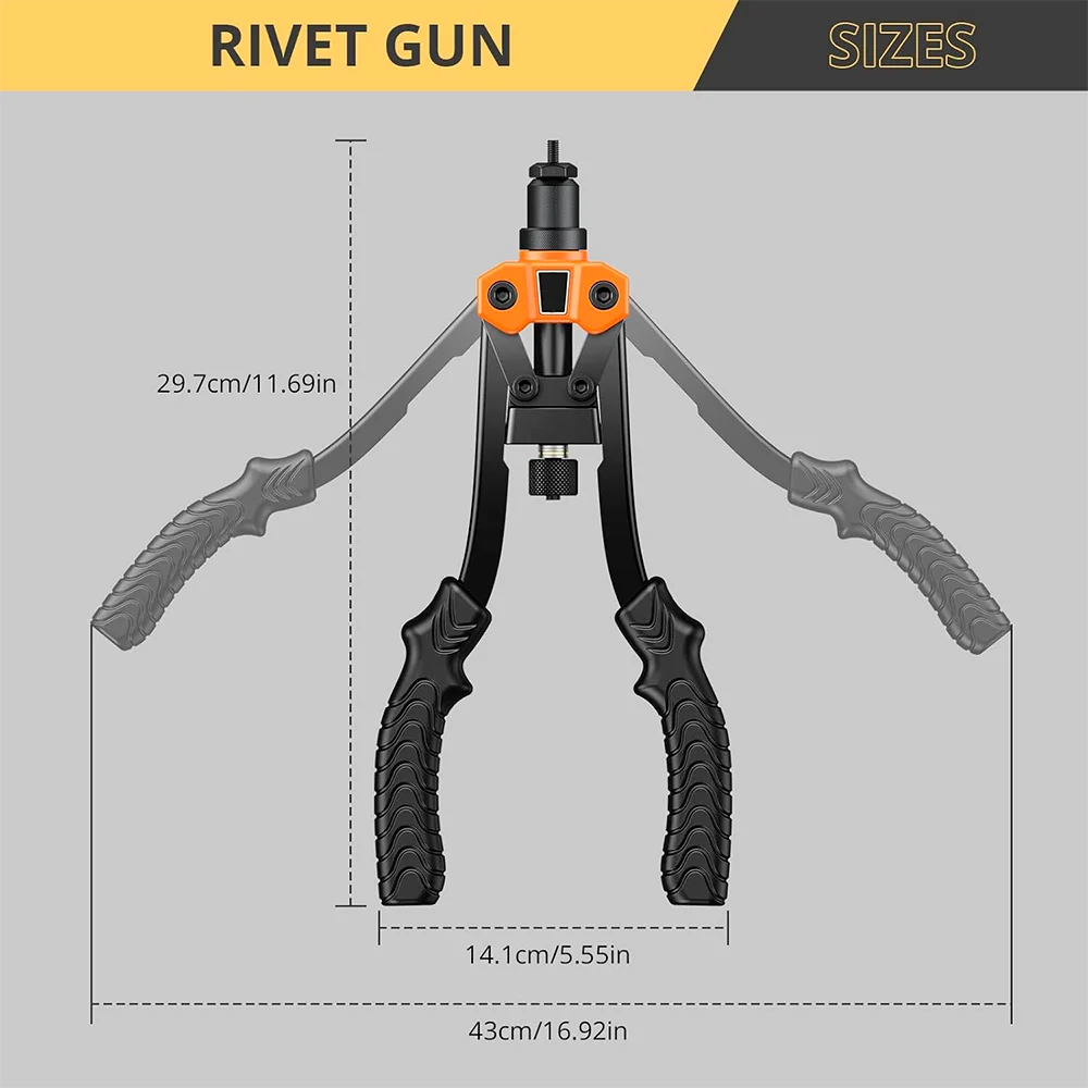 Manual Rivet Nut Gun Home DIY Nut Riveting Tools M3 M4 M5 M6 M8 M10 Double Handle Cordless Riveting Machine