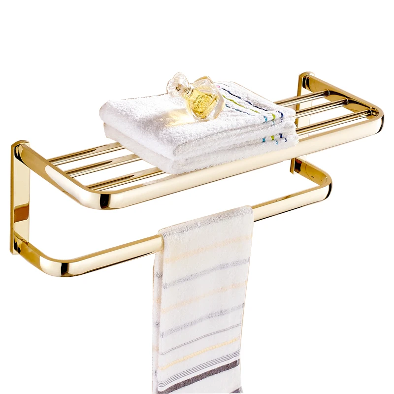 Tuqiu Brass Bathroom Accessories Gold Square Paper Holder Towel Bar Soap basket Towel Rack Glass Shelf bathroom Hardware bathroom hardware set bathroom hardware accessories