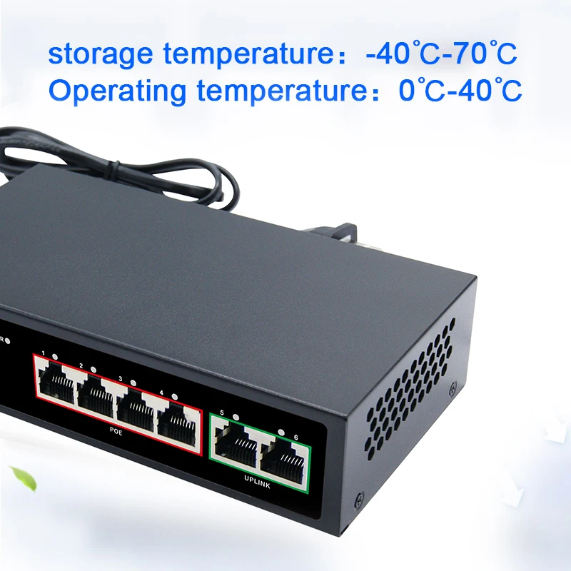미니 POE 스위치 이더넷 6 포트, UTP RJ45 허브, 100Mbps 스마트 네트워크 스위치, 인터넷 분배기, 자동 MDI/MDIX