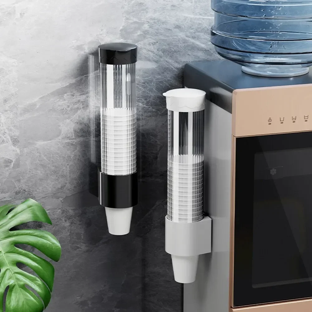 Cup dispenser Plastic Cup Holder Wall Mounted Automatic Storage Rack Cups Container Disposable Cups Holder fixes for cover