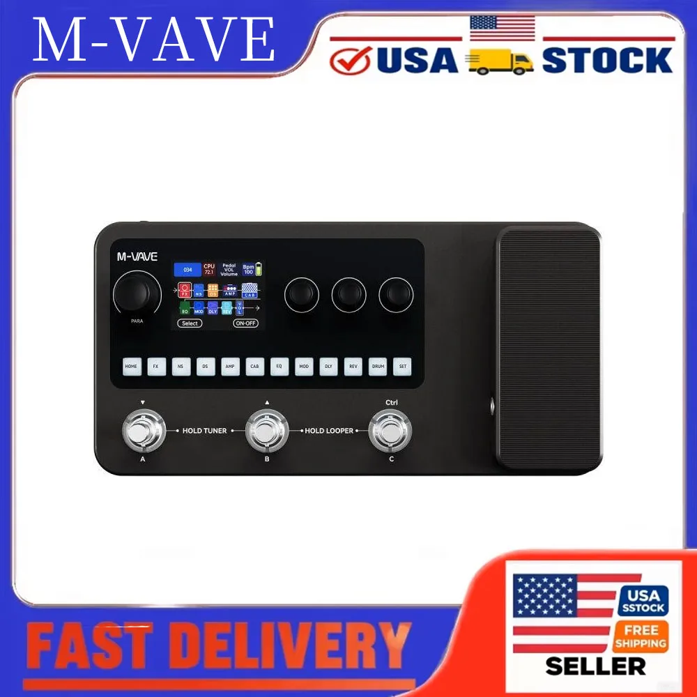 M-VAVE MK20 Guitar Bass Effects Processor 320 ANN Modeled Tones 120 Amp Sims 20s Looper 8H Battery Live Performance Essential