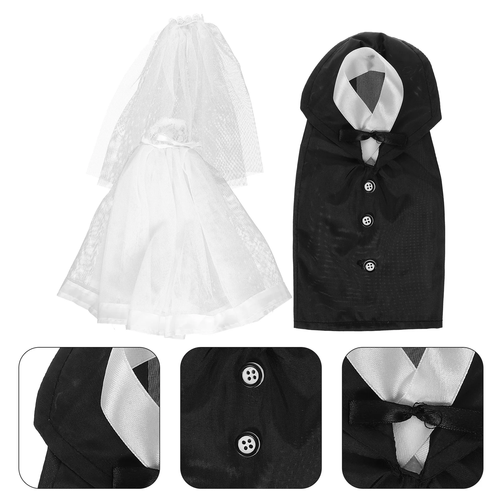 

Wedding Themed Wine Bottle Covers Champagne Bottle Covers Bridal Groom Bottle Decor for Home DIY Wedding Party Decoration