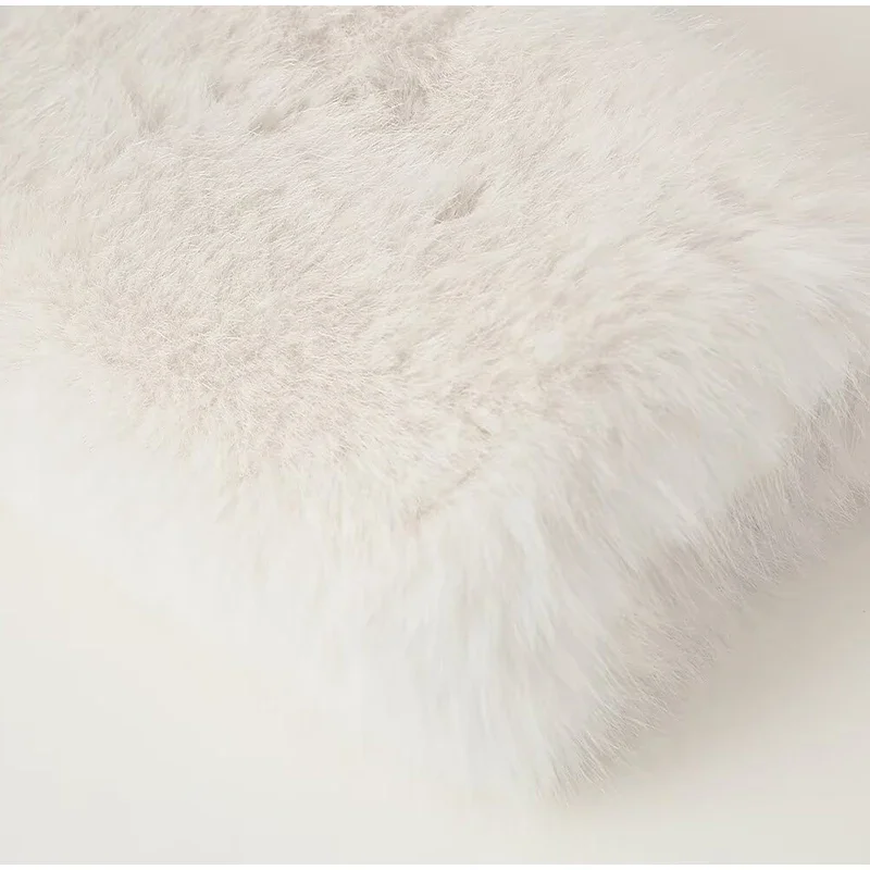 Fluffy Faux Fur Coat Women Elegant Loose Lapel Plush Long Sleeve Buckle Thick Jacket Autumn Winter Solid Warm Overcoat New