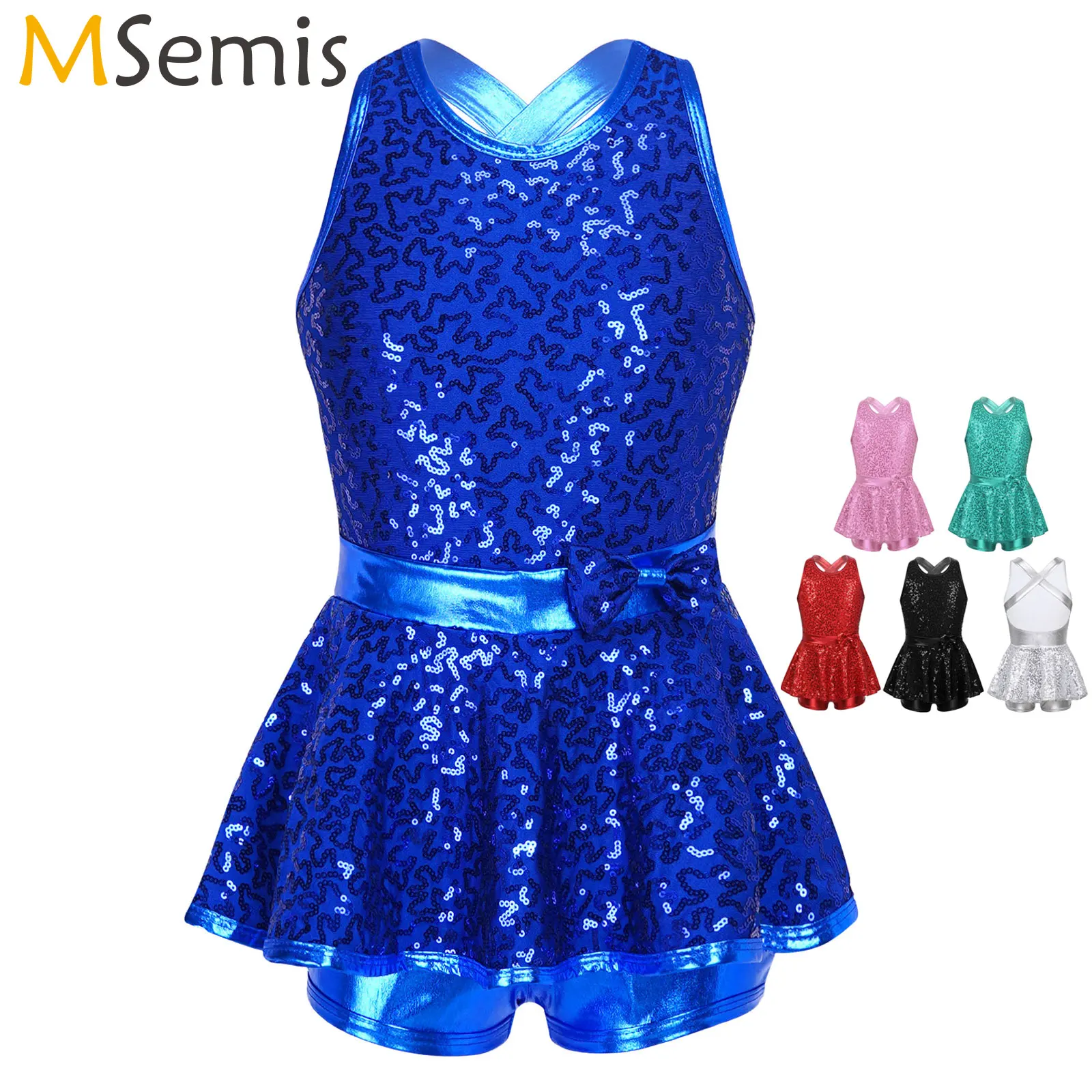 GirlJazzDanceDressSleevelessSequinsDancewearGymnasticsLeotard