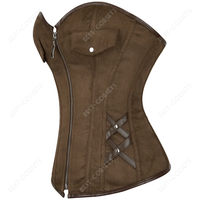 Brown Steampunk Corset With Hipbag