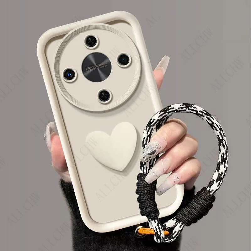 Shockproof Love Heart Hand Strap Phone Case with Enhanced Protection