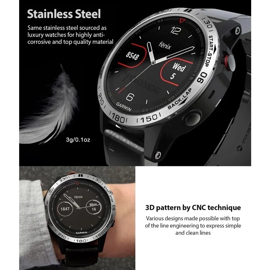 Premium Metal Bezel Ring Case - Elegant Styling Frame Cover & Accessories