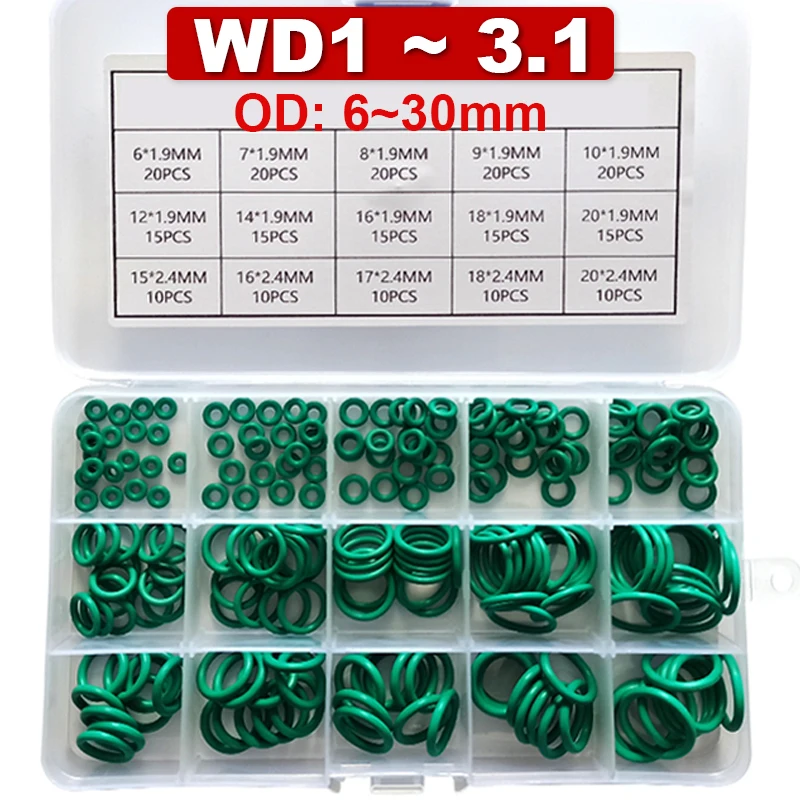 Rubber O Rings Silicone O Rings Keycap O Rings CS 1mm~3.1mm FKM Fluorine Oxygen O-ring Sealing Ring Oil-resistant High-temperature Corrosion Fluororubber Seals Complete Set