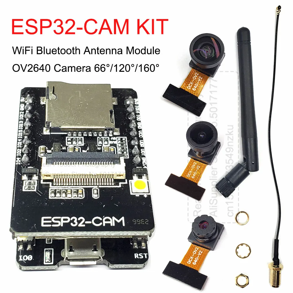 ESP32 CAM Camera Module Kit 2.4 GHz WiFi Bluetooth 8MB PSRAM OV2640 Camera  Module 66 120 160 Degree 850nm Night Vision 2MP