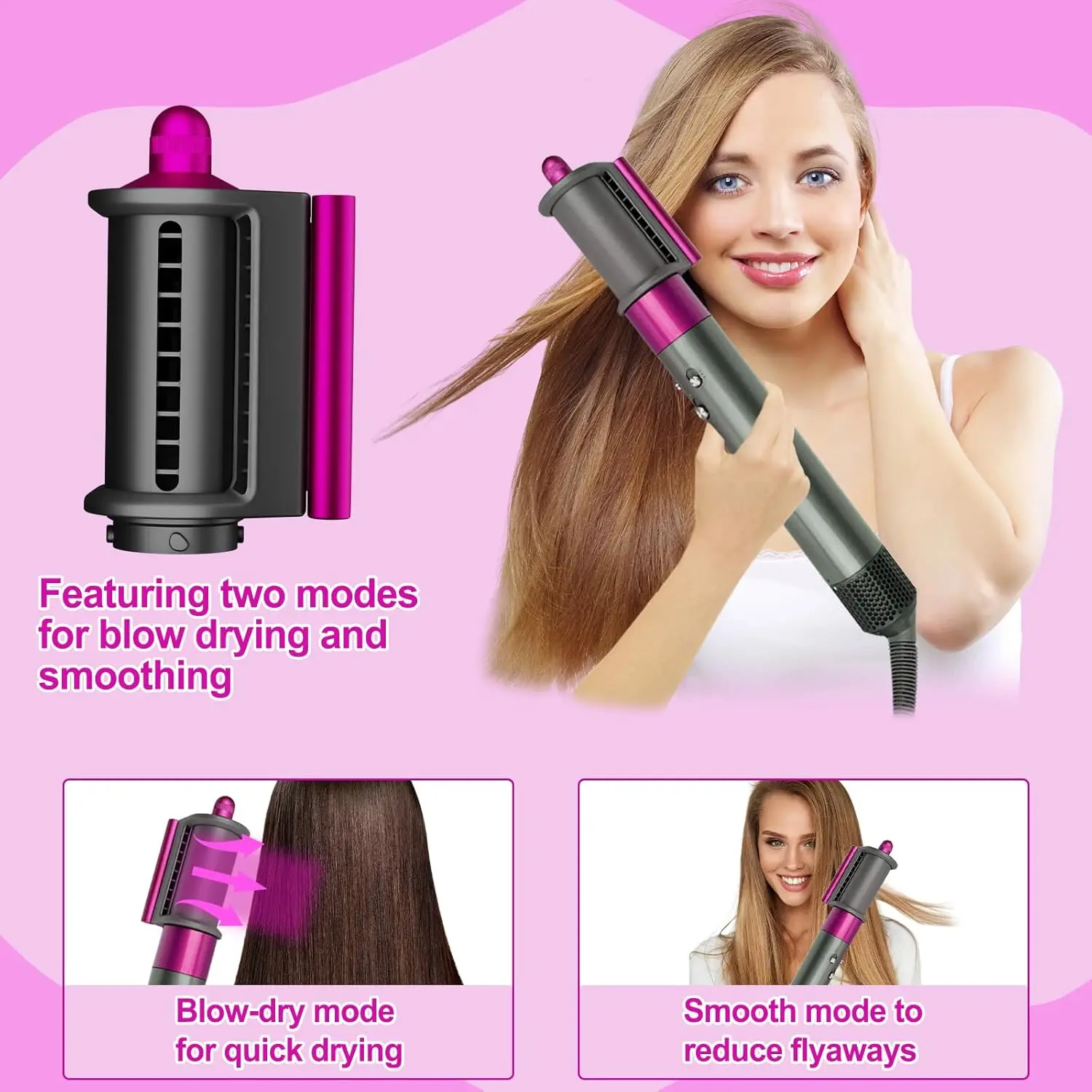 Airwrap Styler HS01 HS05와 호환되는 Anti-FlightFlyaway 부착 노즐, Airwrap용 스무딩 부착