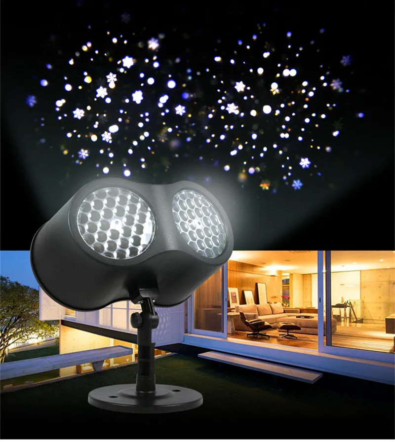 Double Cylinder Snowflake Lights Christmas Projection Light Indoor Outdoor Ambient Lamp Party Holiday Venue Decoration Lighting snowflake laser light snowfall projector 20 pattern move snow outdoor indoor garden laser snow projection lights christmas decor