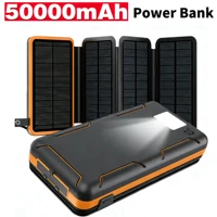Banque d'énergie solaire Portable 50000mAh, charge rapide USB-C/USB-A pour IOS Android, chargeur extérieur de grande capacité 1
