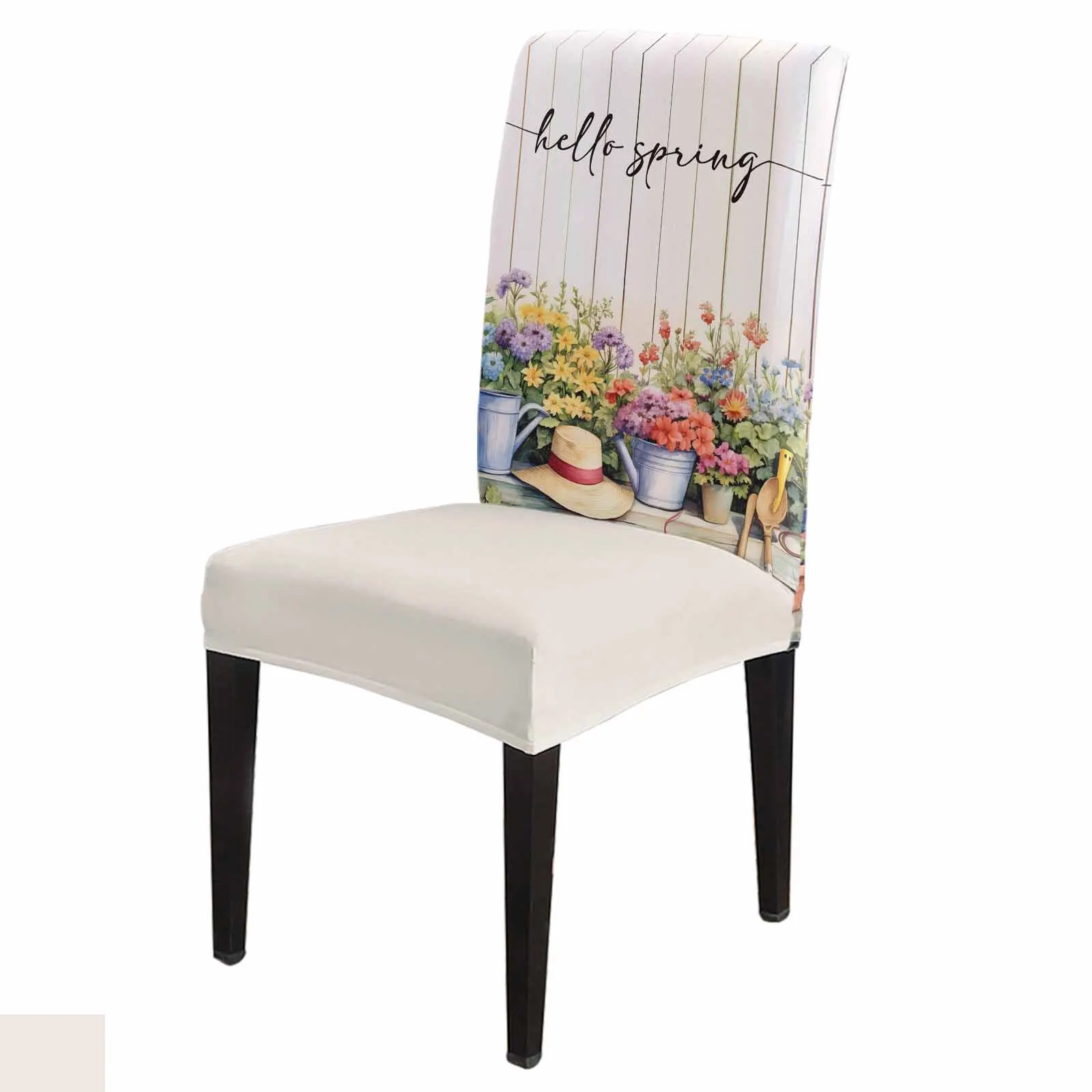 

Watercolor Garden Flower Chair Cover Set Kitchen Stretch Spandex Seat Slipcover Home Dining Room Seat Cover