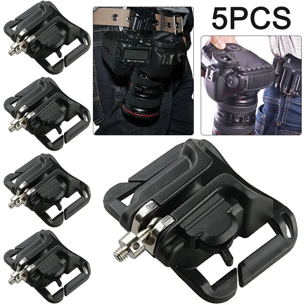 5개 DSLR 카메라용 고속 홀스터 행거 허리 벨트 버클 버튼 마운트 클립