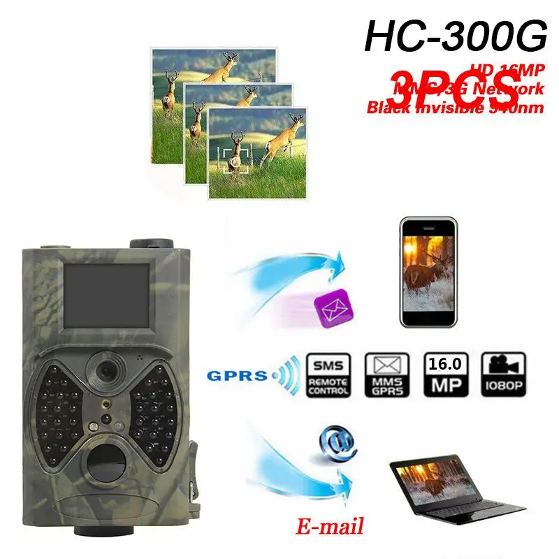 

3PCS Outdoor 20MP 1080P Video Wildlife Trail Camera Photo Trap Infrared Hunting Wildlife Surveillance Tracking Cam Night Vision