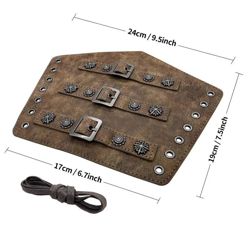 Medieval Bracer Vikings Costume Halloween Accessory Armor Adult Wrist Archer Gauntlet Larp Knight Leather Bracelet for Men