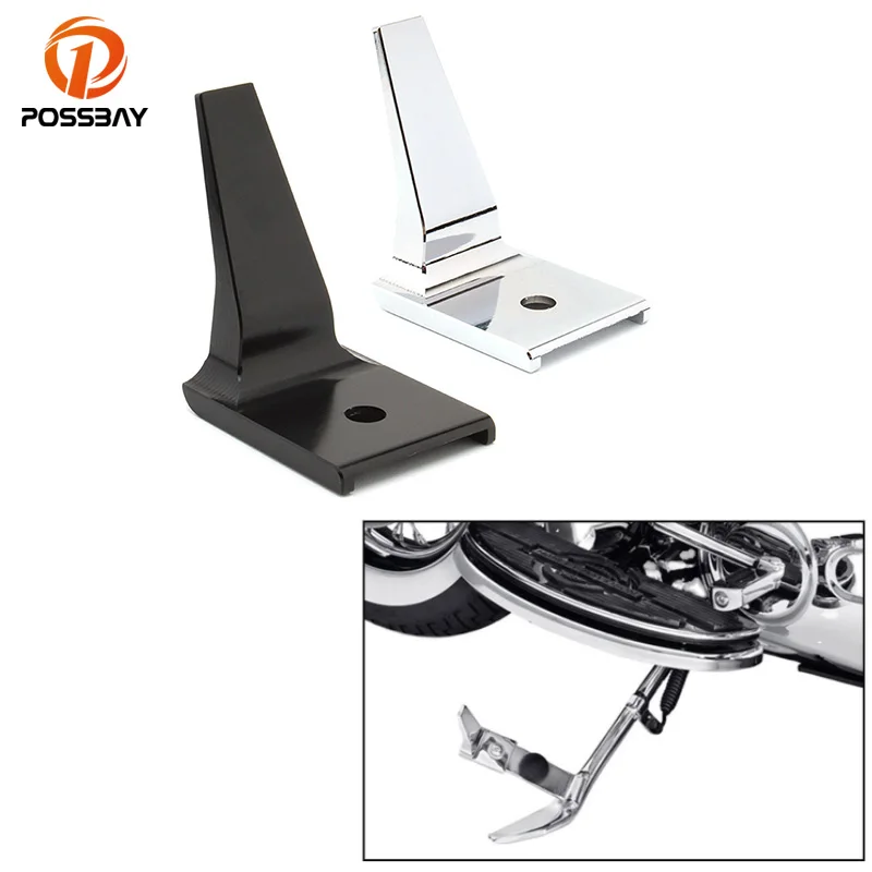 Motorcycle Stand Kickstand Extension Support Black Silver Aluminum for