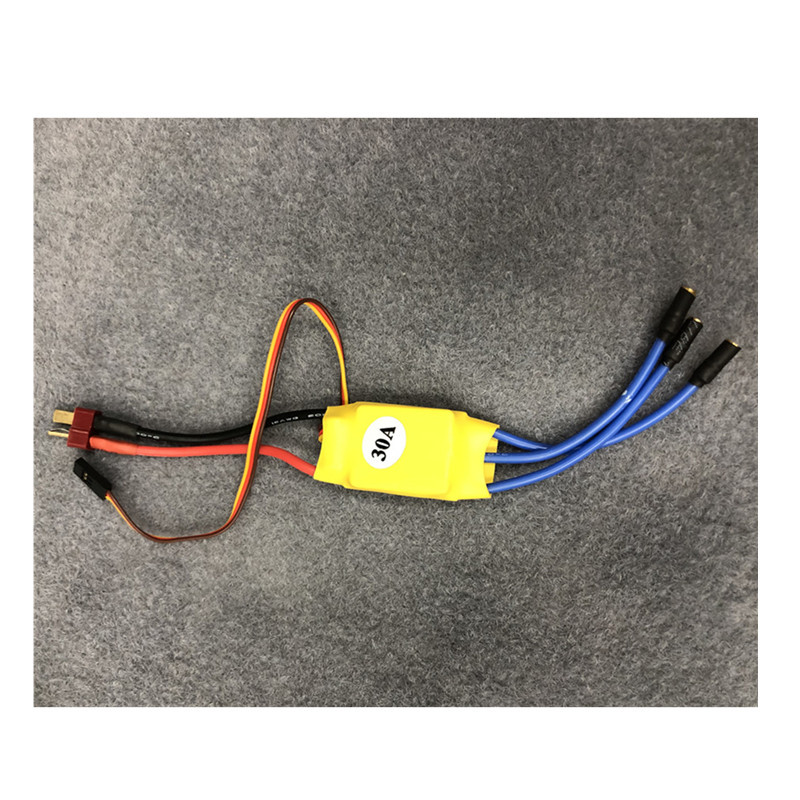 RC Quadcopter/Fixed Wing Airplane 30A Brushless ESC Motor Electric Speed Controller 2-3S Lipo for DIY Cars Controlling T plug