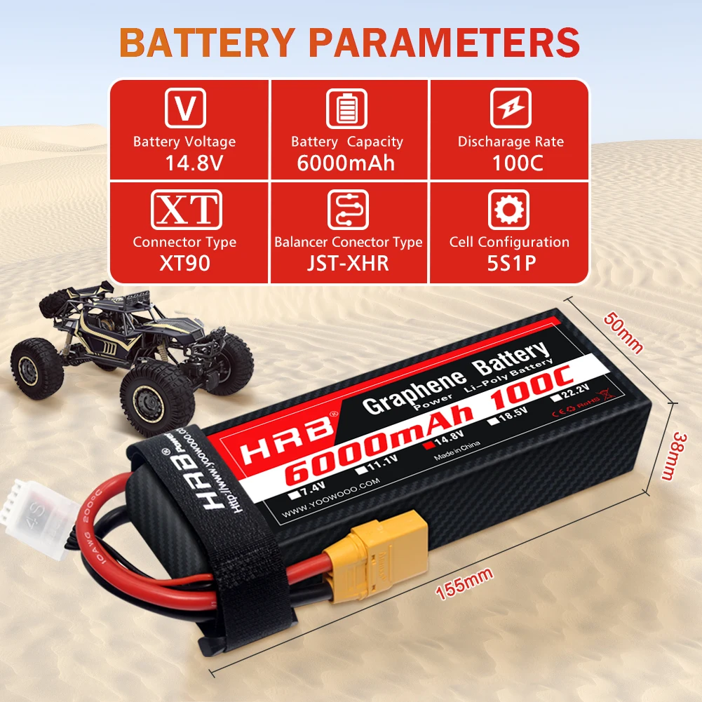 Batteria LiPo 3S 1500mAh 100C XT90 per RC