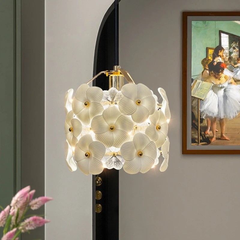 الفرنسية كريستال الثريا الفاخرة السيراميك زهرة مدخ...