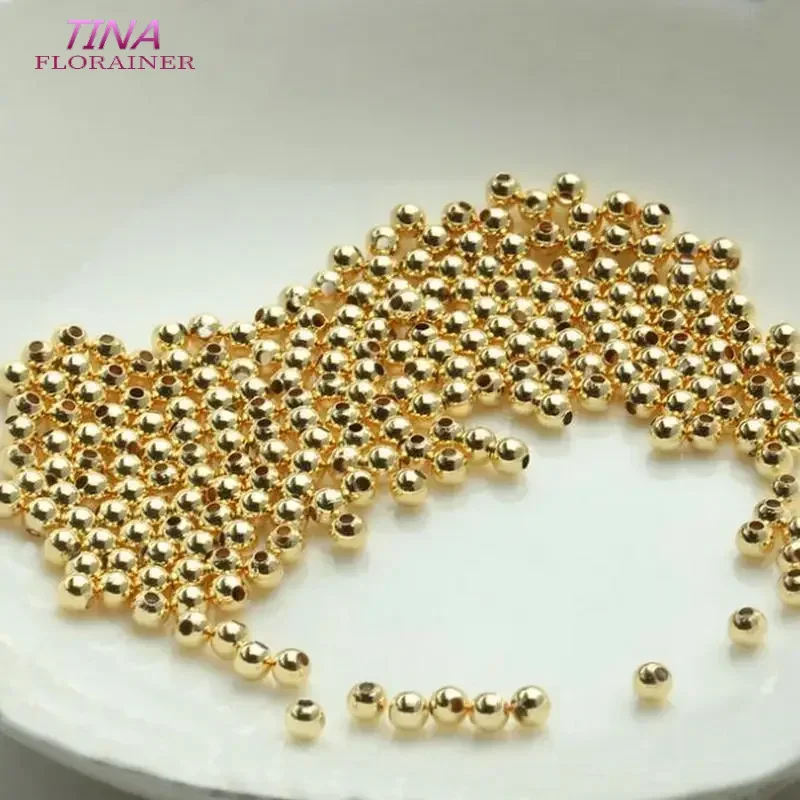 2MM 2,5MM 4MM 6MM Gold Farbe Überzogene Messing Runde Perlen Spacer Perlen Diy Schmuck Erkenntnisse zubehör Großhandel